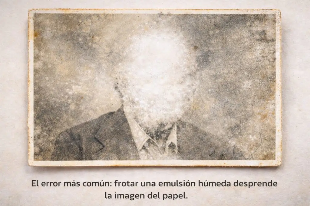 Foto borrada por intento de limpieza casera