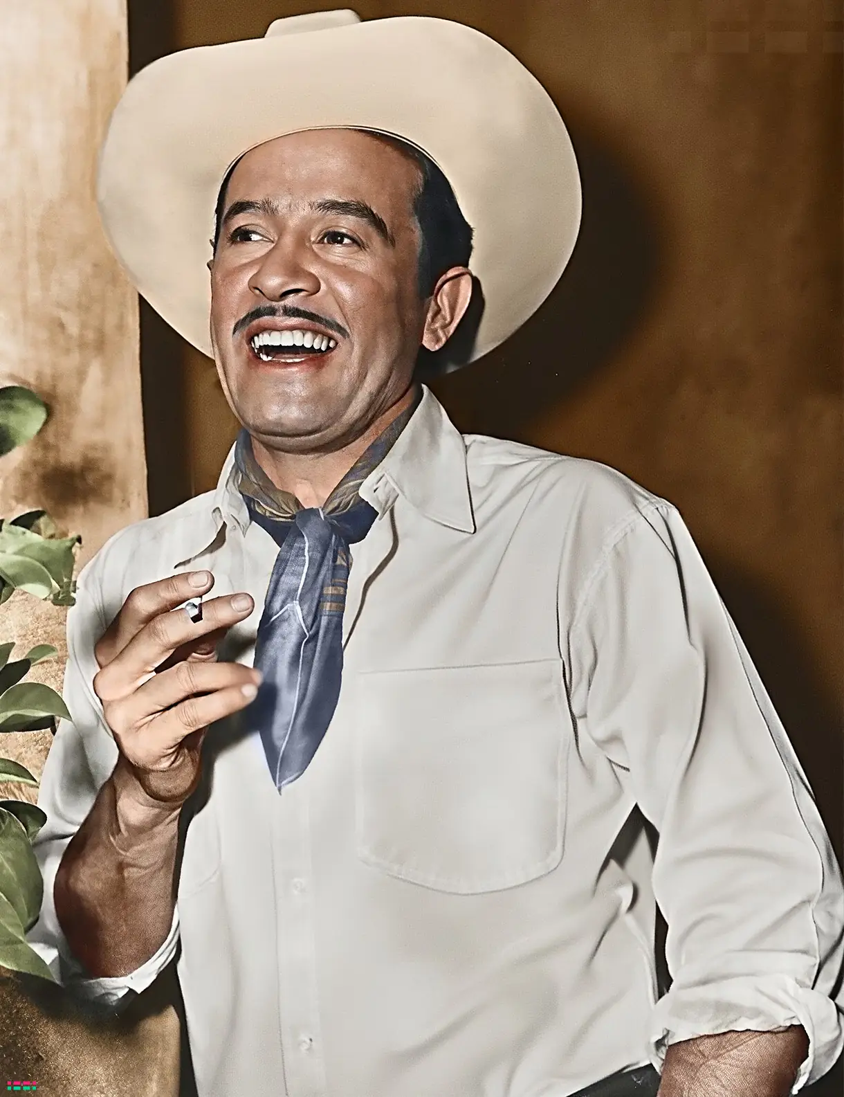 Pedro Infante en 1954 antes y después de colorización profesional - Después